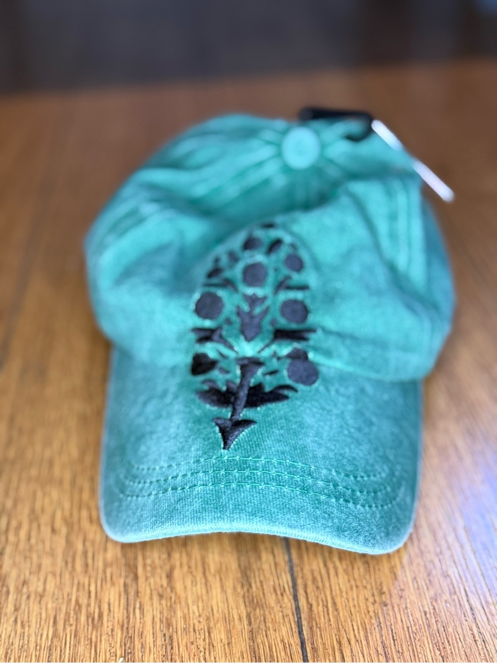 Free People Embroidered logo Baseball Cap in green NWT